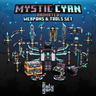 [Polygony] Mystic Cyan Animated Weapons & Tools Set