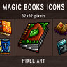 48 Magic Books Pixel Art Icons